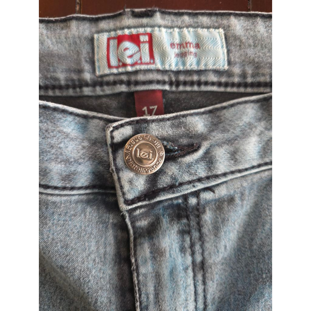 Women's Vintage Lei Plus Size Juniors 17 Teal Blue Acid Wash Stretch Jeggings - Picture 11 of 12